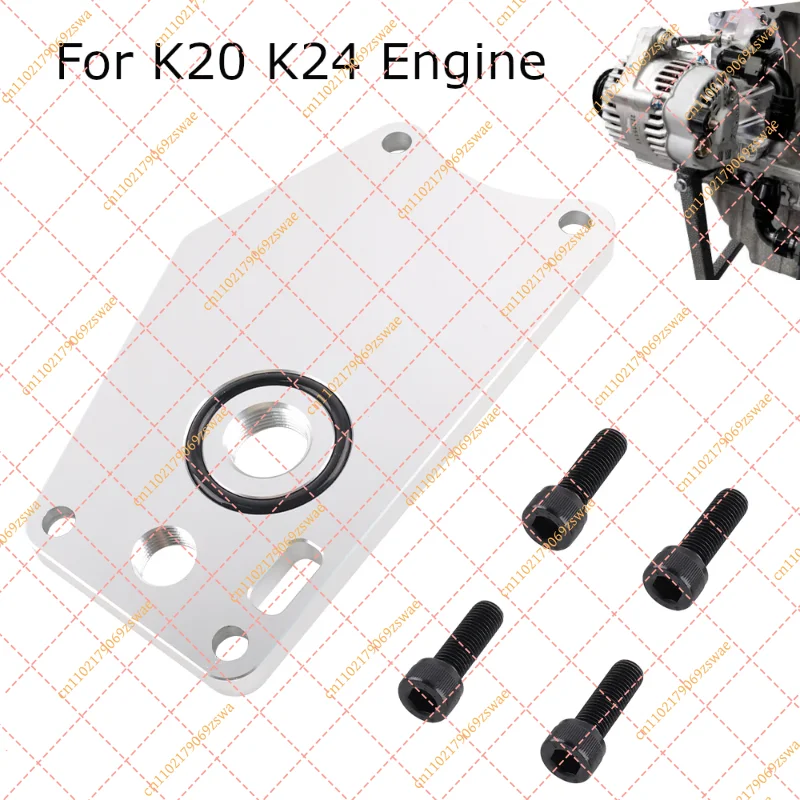 Water Pump Block Off Plate with 10mm Breather Port for Honda Acura K-Series K20A K20Z3 K24A