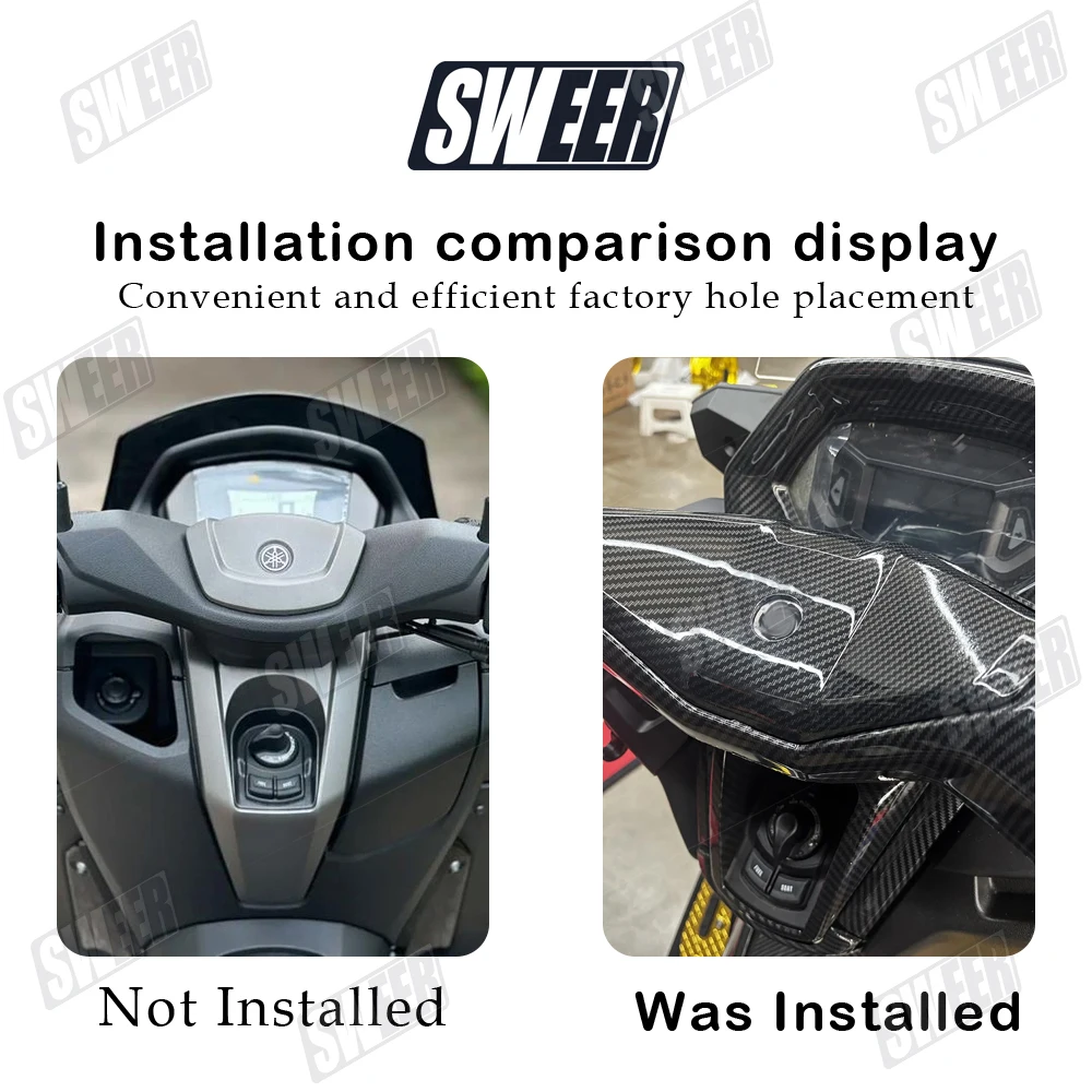 Motorcycle Handlebar Steering Protection Carbon Fiber Cover Compatible With Yamaha NMAX155 V3 2025 Handlebar Panel Cover