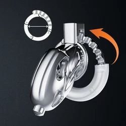 Adjustable Snap Ring Upgrade One-Piece Metal Chastity Cage Men's CB Cock Cage SM Aluminum Alloy Penis Urethra Lock Device Toy