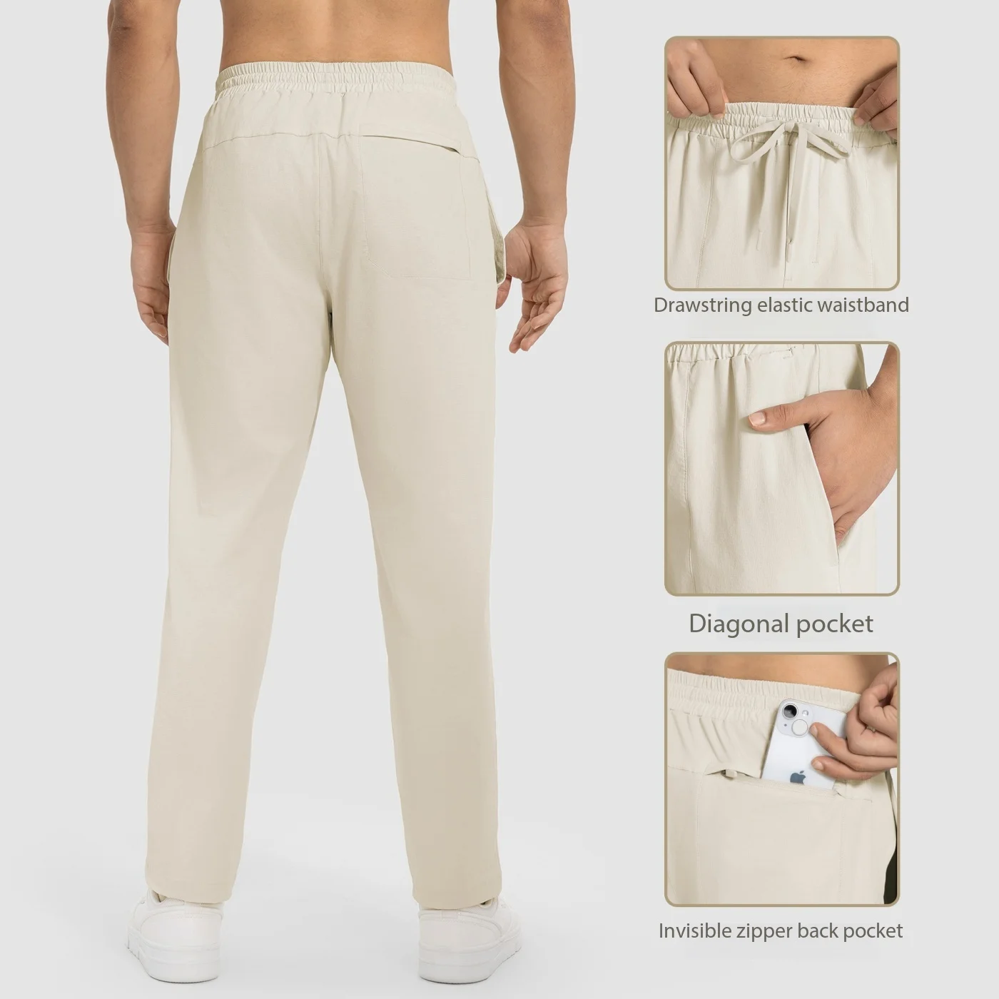 Lemon Sports Pants Men's Quick-drying Straight Breathable Fitness Pants Loose Light Casual Men's Pants