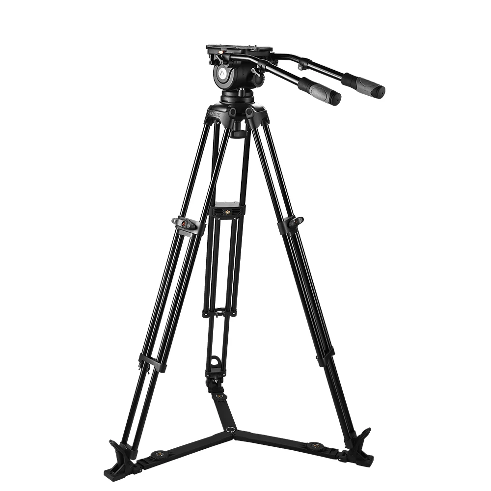 E-IMAGE EG20A 100mm Bowl Professional Aluminum Video Tripod With Fluid Head For Broadcasting Video Shooting
