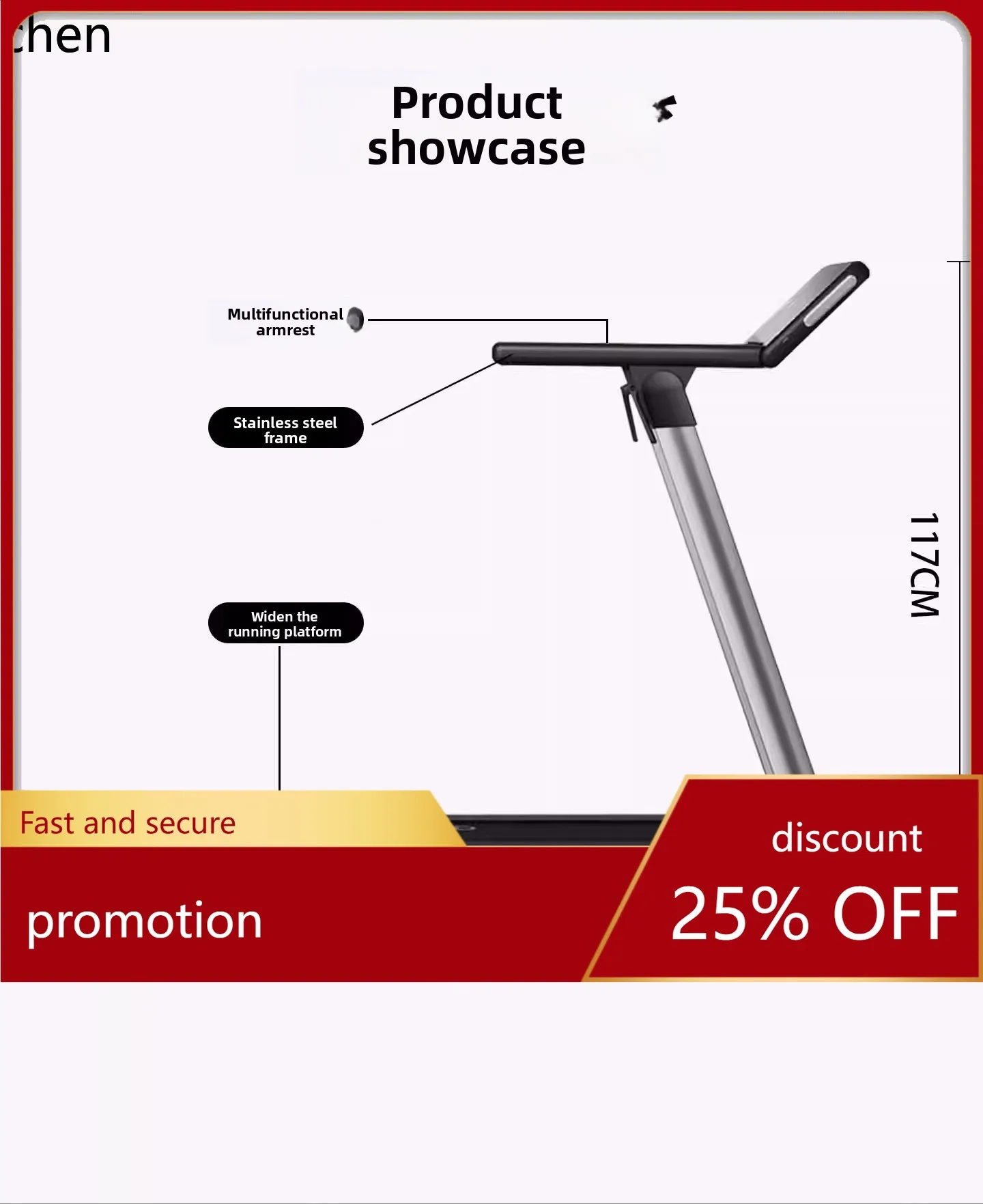 ZML Home Treadmill Ultra Quiet Shock Absorption Climbing Indoor Fitness Exercise Foldable