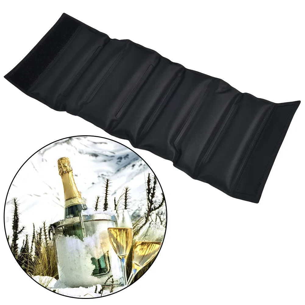 Bolsa de hielo para exteriores, paquete de hielo con aislamiento de vino tinto, 37,7x14x1cm, paquete de hielo de Gel refrescante, paquete de hielo de champán de PVC, herramientas para acampar y hacer senderismo