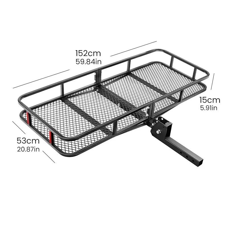 Rear Carrier Basket Car Luggage Frame Rear Back Rack Folding Travel Rack Cargo Blue Car Luggage Rack Iron 152*53*15cm