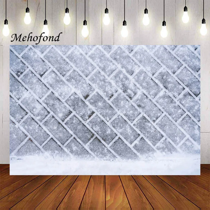 Mehofond Photography Background Christmas Winter Snowflake Stone Floor Child Holiday Party Portrait Decor Backdrop Photo Studio