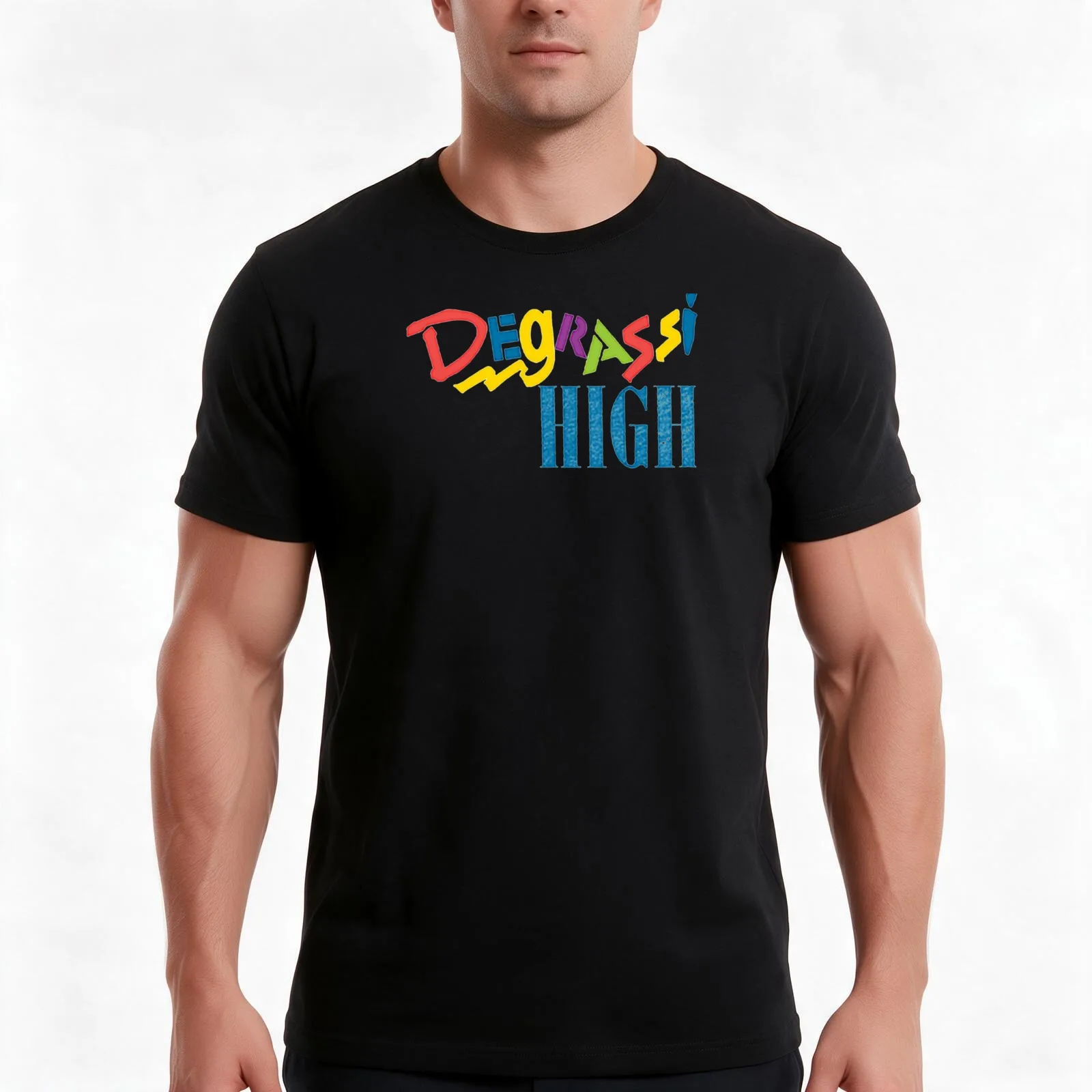Degrassi High T-Shirt, Summer Casual Cotton Tee, Oversized Streetwear Tops, Vintage Graphic Print, Loose Fit Short Sleeve
