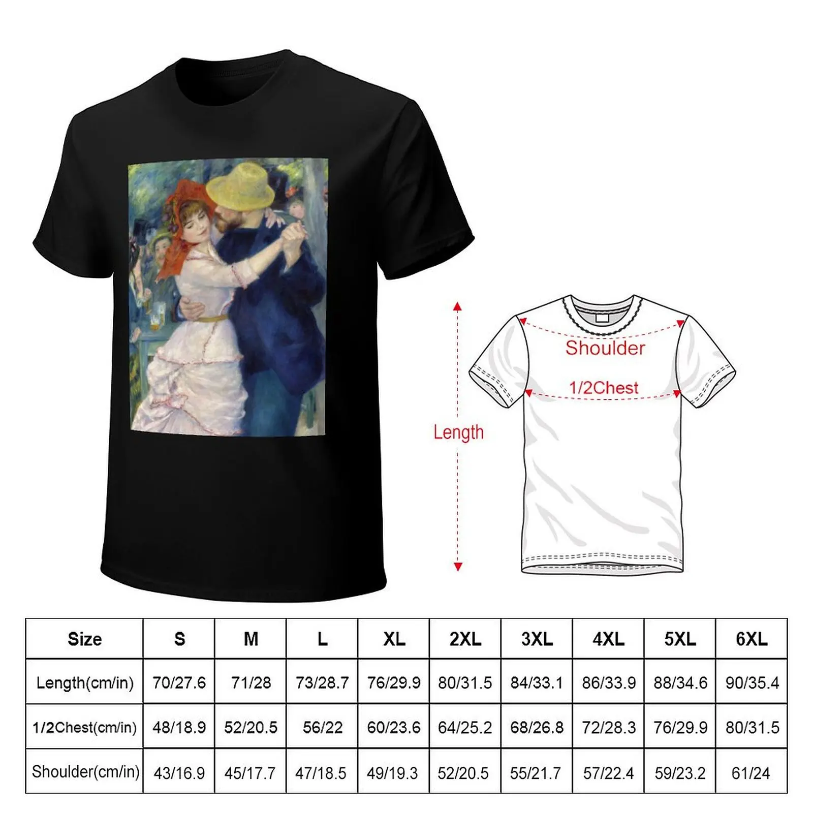 Dance at Bougival, painting by Renoir T-Shirt Lightweight Cooling Short Sleeve Tee