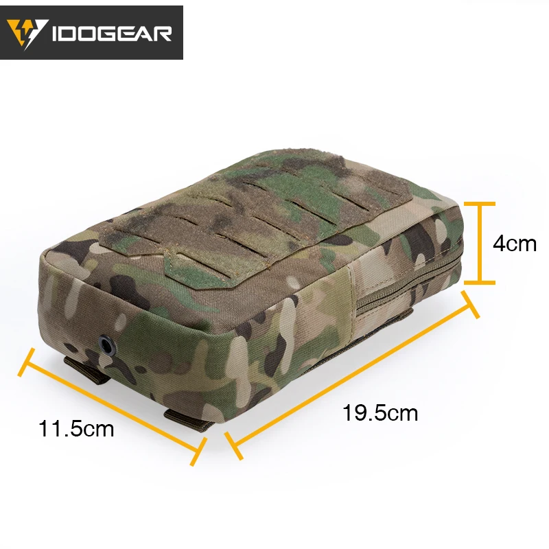 IDOGEAR Tactical Pouch MOLLE Vertical Utility Pouch Laser Cutting Sundry Bag 3578