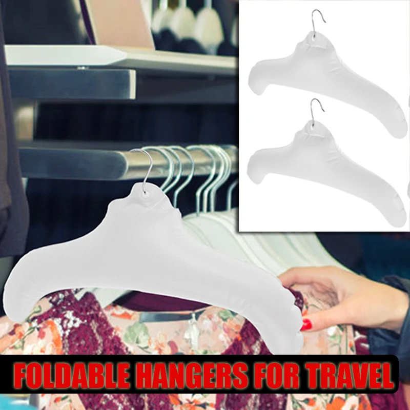 

5 Pcs Inflatable Hanger Travel Dry Camping Clothes Rack Folding Hangers Various Folding Space Saving Coat Hanger With Metal Hook