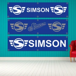 60X240Cm Simsons Motorfietsen Banner Vlag Polyester Bedrukt Garage Kunst Outdoor Decoraties Wandtapijt Met Koperen Doorvoertules