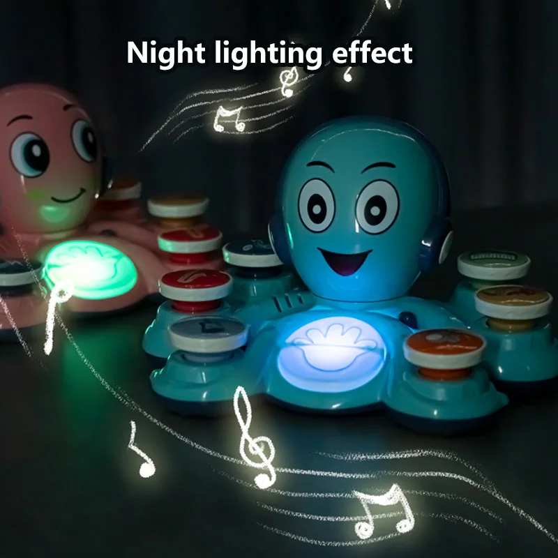 Baby Früherziehung Musikspielzeug Octopus Elektronisches Instrument mit Licht und Ton Kinder Interaktives Lerngeschenk