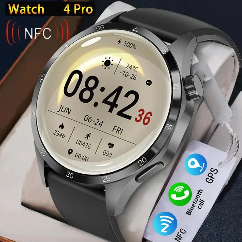 For Huawei GT 4 Smart Watch Men Watch 4 Pro AMOLED HD Screen Bluetooth Call NFC Health Monitoring Smartwatch 2024 New Watches