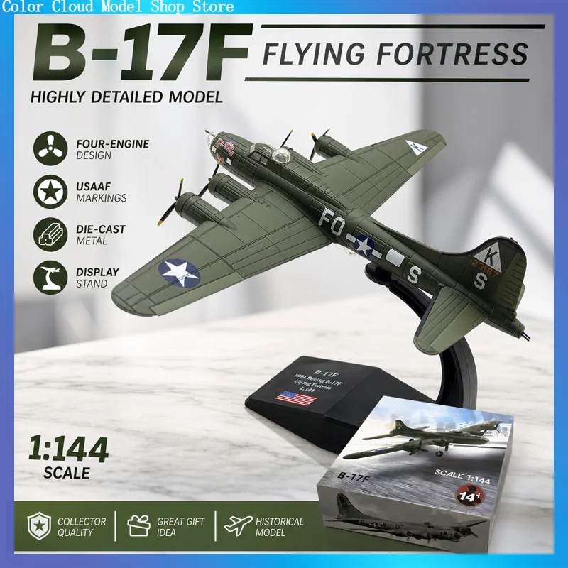 1:144 American Wwii B‑17 Flying Fortress Heavy Bomber High Simulation Diecast Metal Airplane Finished Alloy Military Aircraft