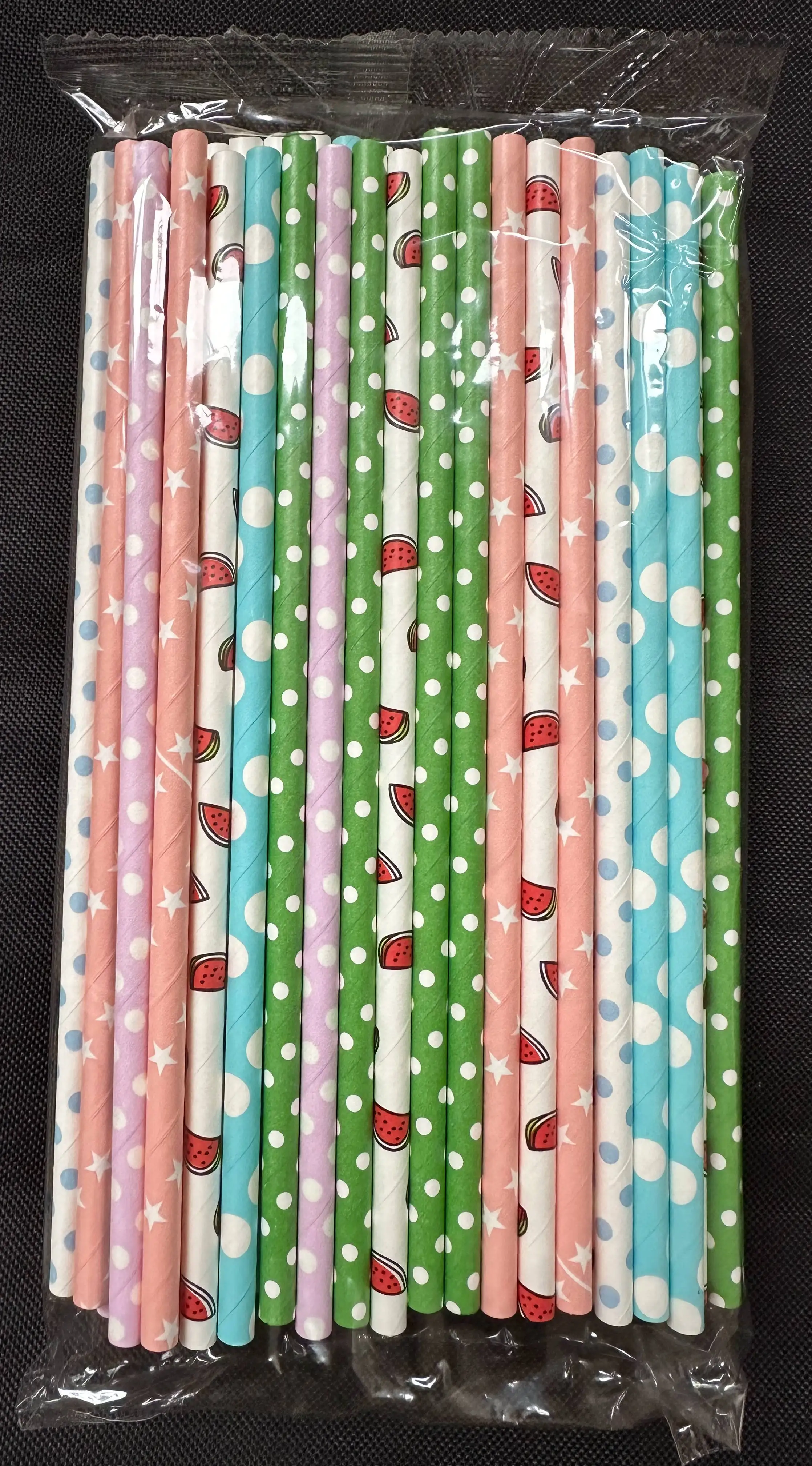 Straws Disposable straws Bar Restaurant Straws Creative Arts party straws Random mixed color bare tube 6*197mm/10000 pieces