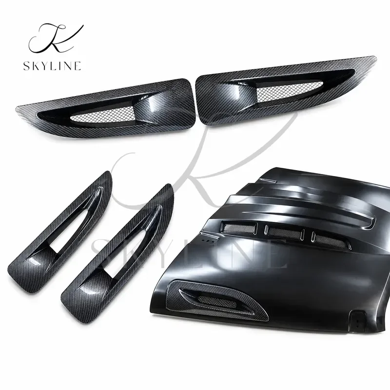 1 Pair Hood Side Vent Cover Trim Black Carbon Fiber Style Fit For Wrangler JK 2007-2017 ABS
