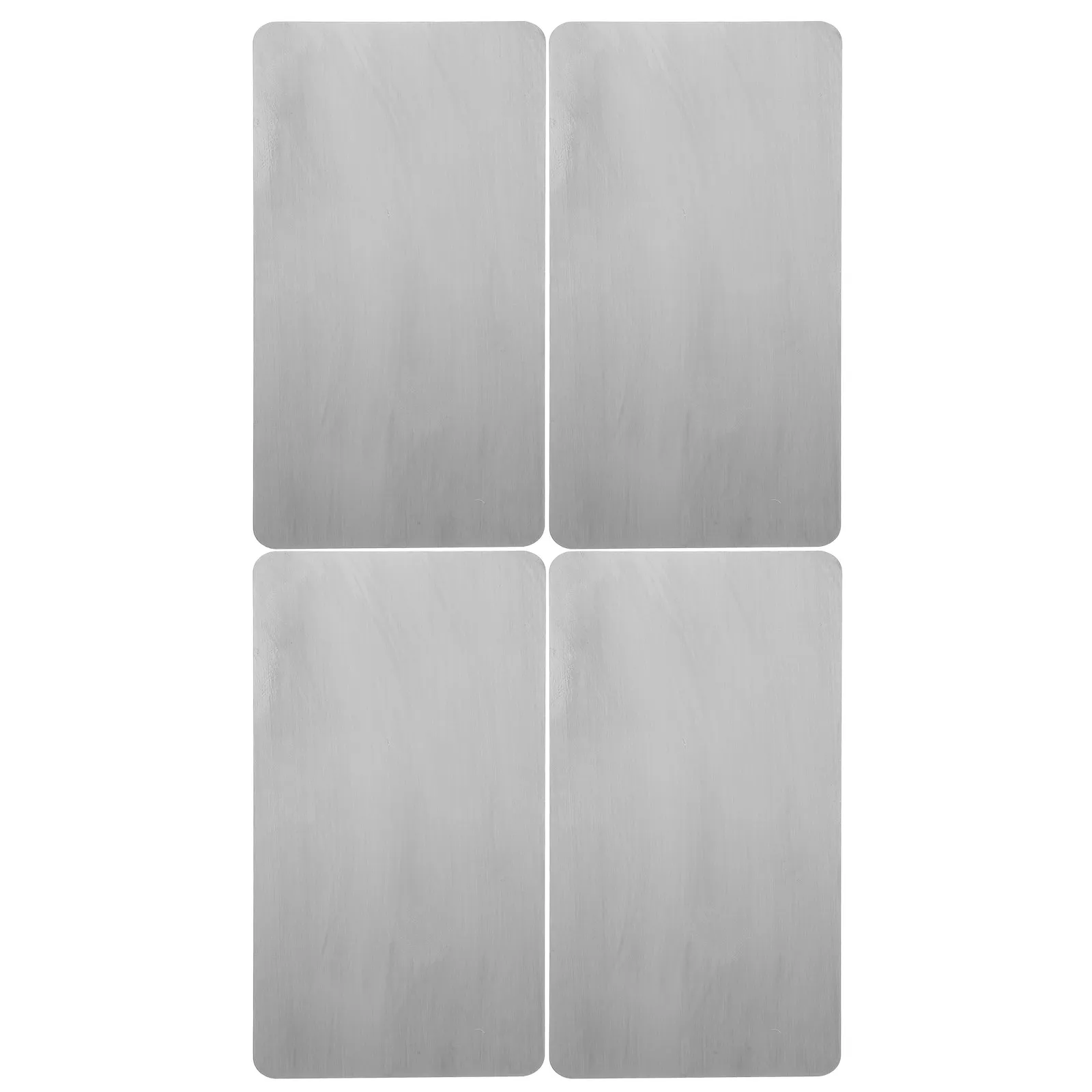 4Pcs Stainless Steel Blank Table Cards 6x3 Polished Metal Plates Writable Engraving Catering Restaurant Bar Identifiers