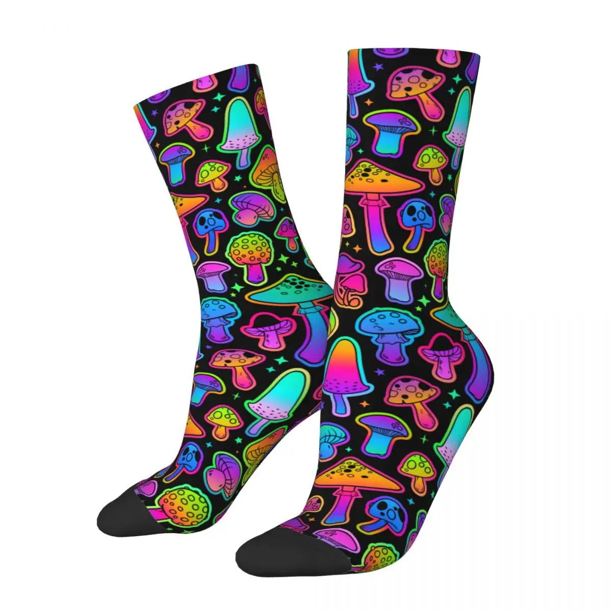 Fashion Men's Socks Crazy Mushrooms Sock Polyester Psychedelic High Quality Women's Stockings Spring Summer Autumn Winter