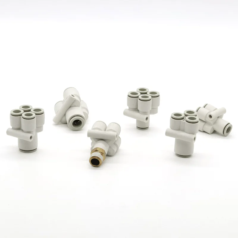 

Pneumatic White Fitting Five way/Four way 4 6 8 10 12mm Quick Release Push in Connector Variable Equal Diameter PRG KQ2U