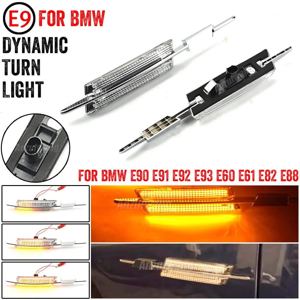

For BMW F10 Sequential Dynamic Flash Amber LED Fender Side Marker Light For BMW F30 E90 E91 E92 E93 E46 E60 E61 Turn Signal Lamp