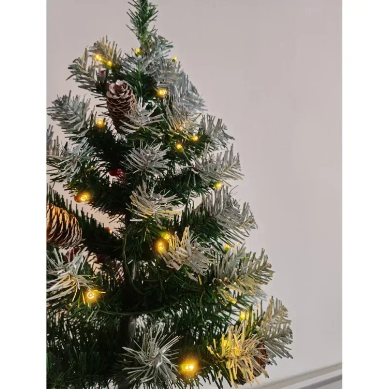 Small Christmas Tree PVC Material with LED Lights Pine Cone New Year Party Atmosphere Decoration 45cm/60cm