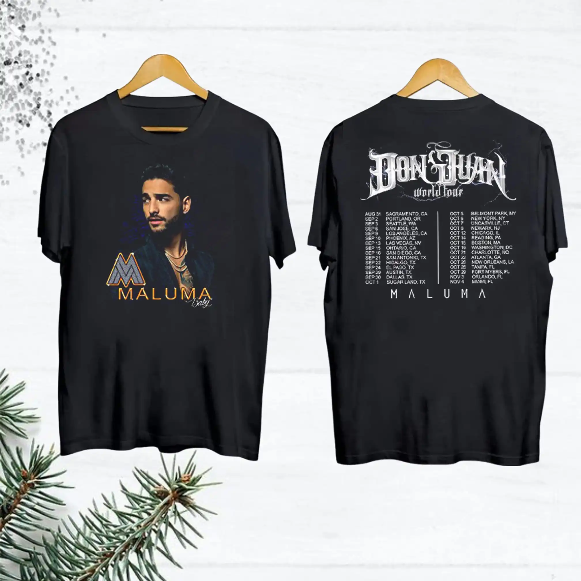 Maluma Don Juan Tour Dates T Shirt North American 2023 Fan Gift Concert Merch