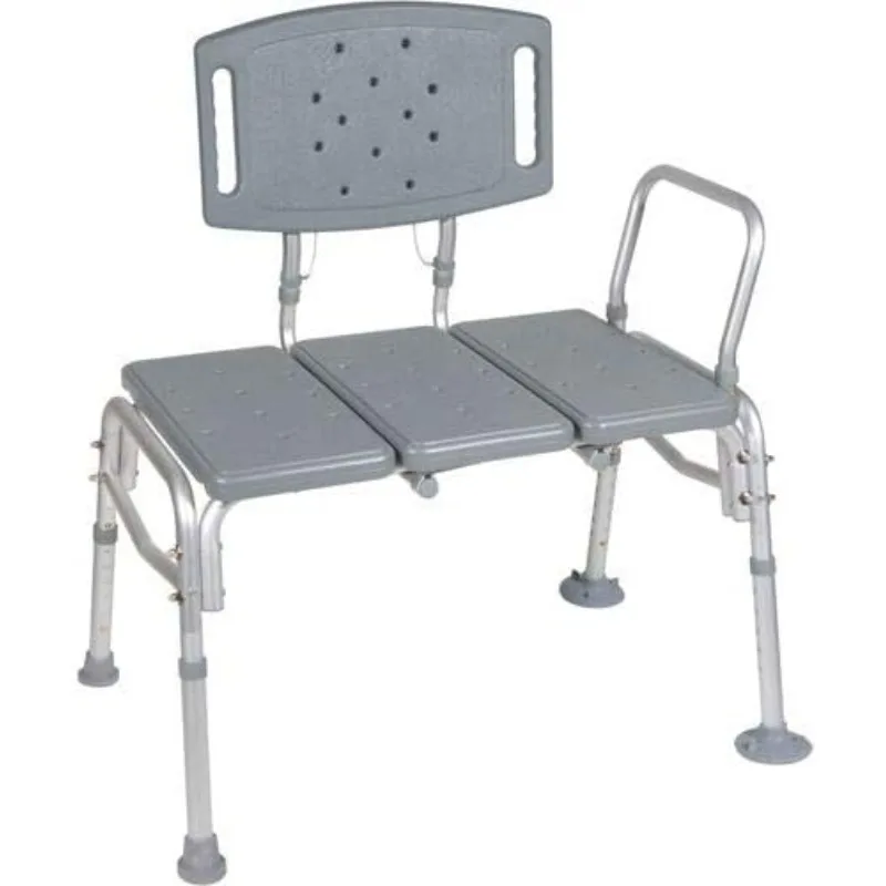 

Transfer Bench Adjustable Height 500 Lbs, Heavy Duty Bariatric Tub Transfer Bench with Back, Non-slip Seat, Bath Shower Bench