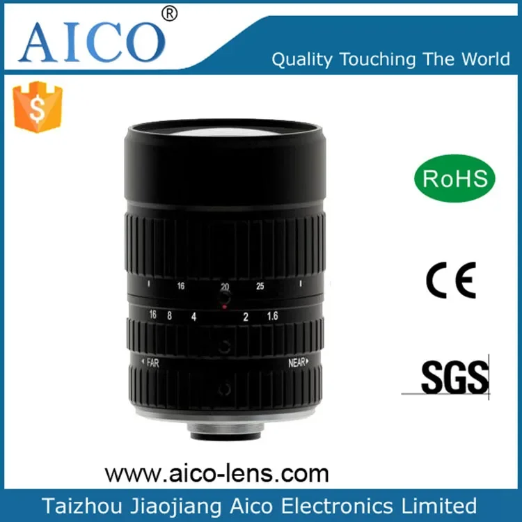 Formato de 1 pulgada 8mp F1.6 iris manual 12-36mm 1in 8mega 4k C montaje varifocal fa cctv lentes de zoom varifocal lente con corrección ir