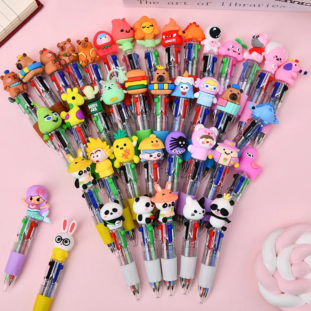 5-50Pcs Creative Cartoon-Style Four-Color Mini Ballpoint Pens, with Four Colors in One Design, Multi-Purpose for Easy Identification and Annotation. The Pen Is Compact and Portable, Writes Smoothly Without Any Lag, and Has a Cute and Attractive Design. Balancing Practicality and Fun, It Is a High-Quality Stationery Item for Students' Daily Study, Journaling, and On-The-Go Note-Taking, and Can Also Be Used as Activity Prizes or Holiday Gifts.