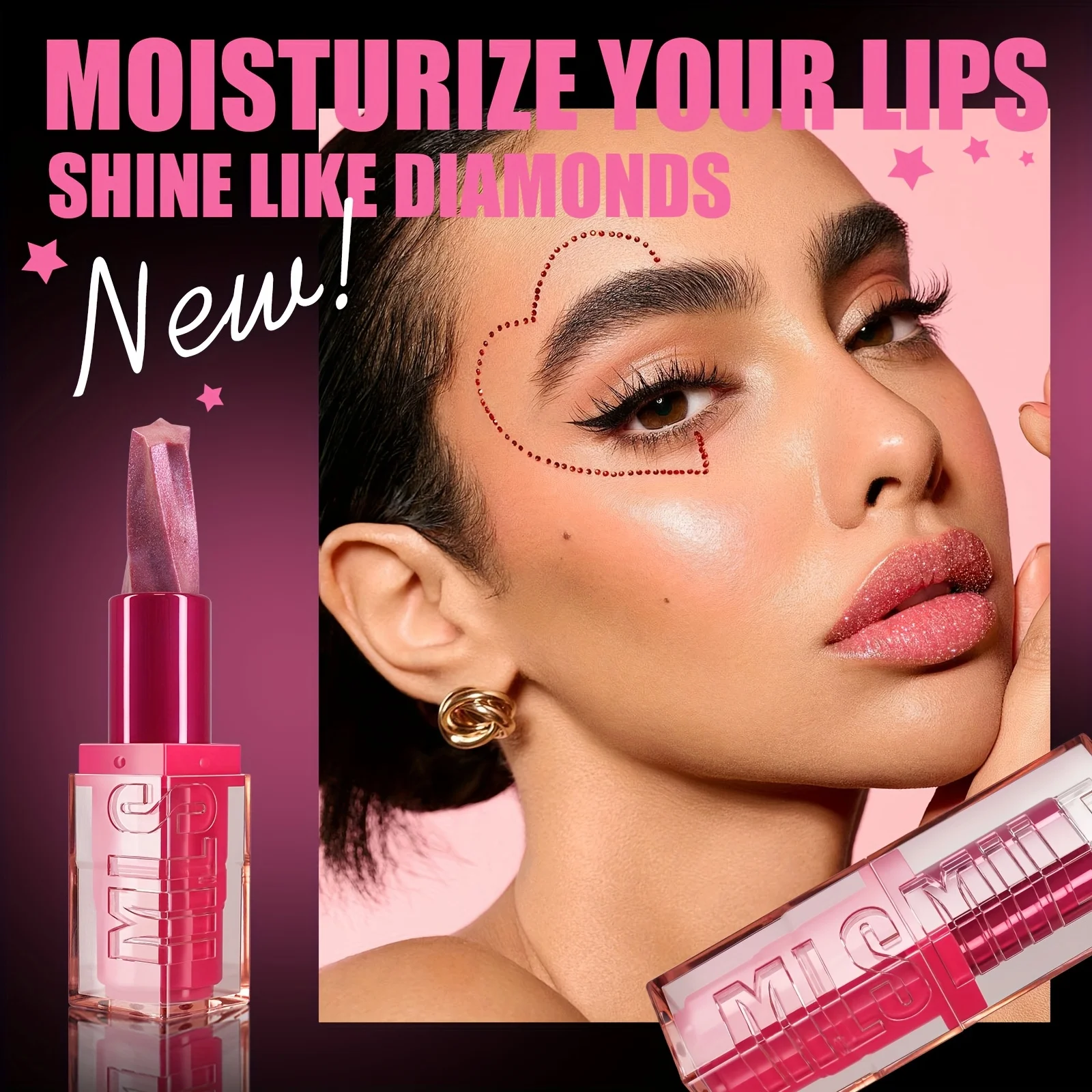 Rossetto perlescente Trucco labbra luccicante glitter lucido, Rossetto speciale Rossetto cremoso per regali di San Valentino sul palco delle feste