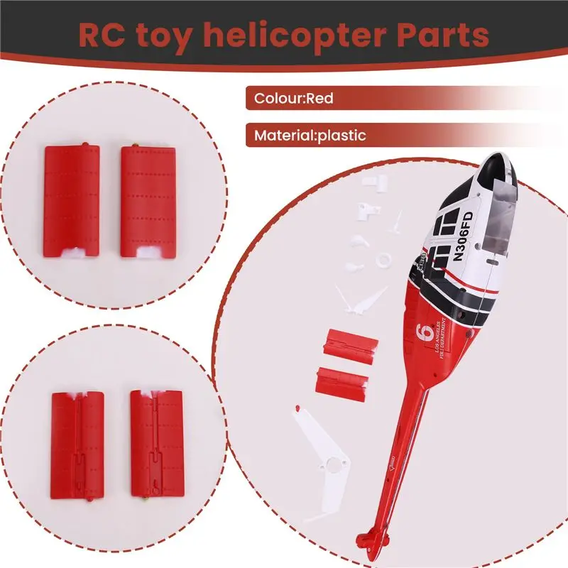 A84F-RC Helicopter Upgrade C138 Fuselage Shell Kit For RC ERA C138 Bell 206 1:33 RC Helicopter Parts Red