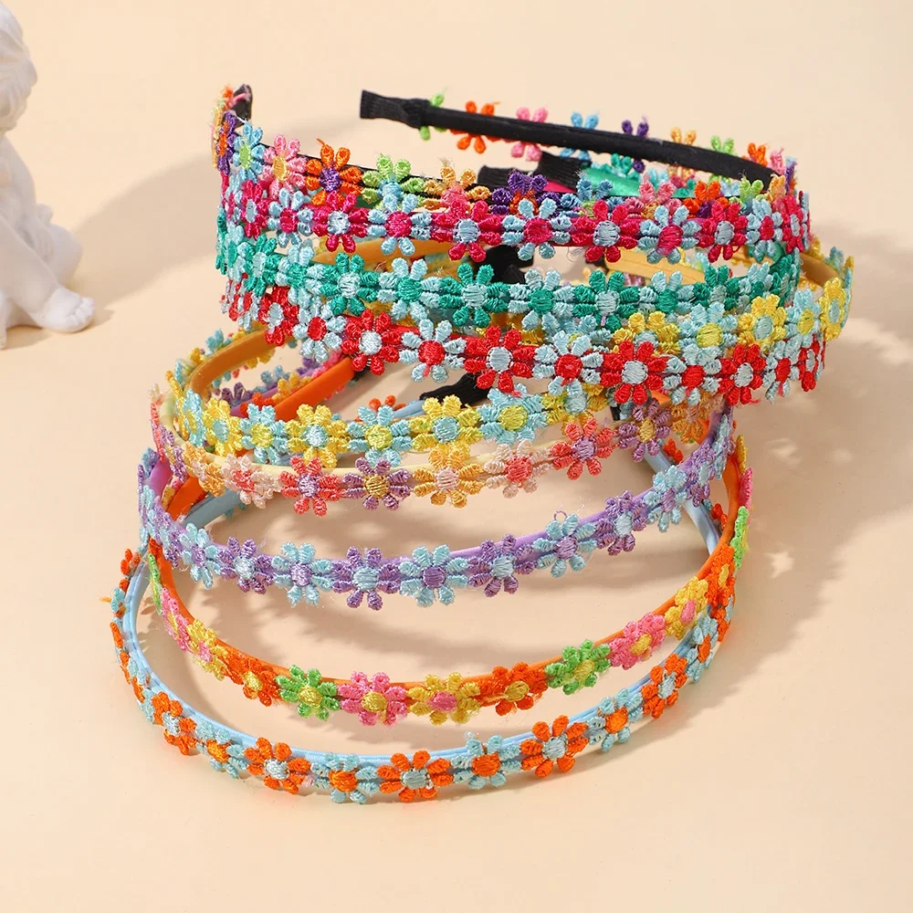 Ins Daisy Colorful Hair Hoop Girl Delicate Broken Bangs HairBand Children Daily Party Dress Up Hair Accessories Gift