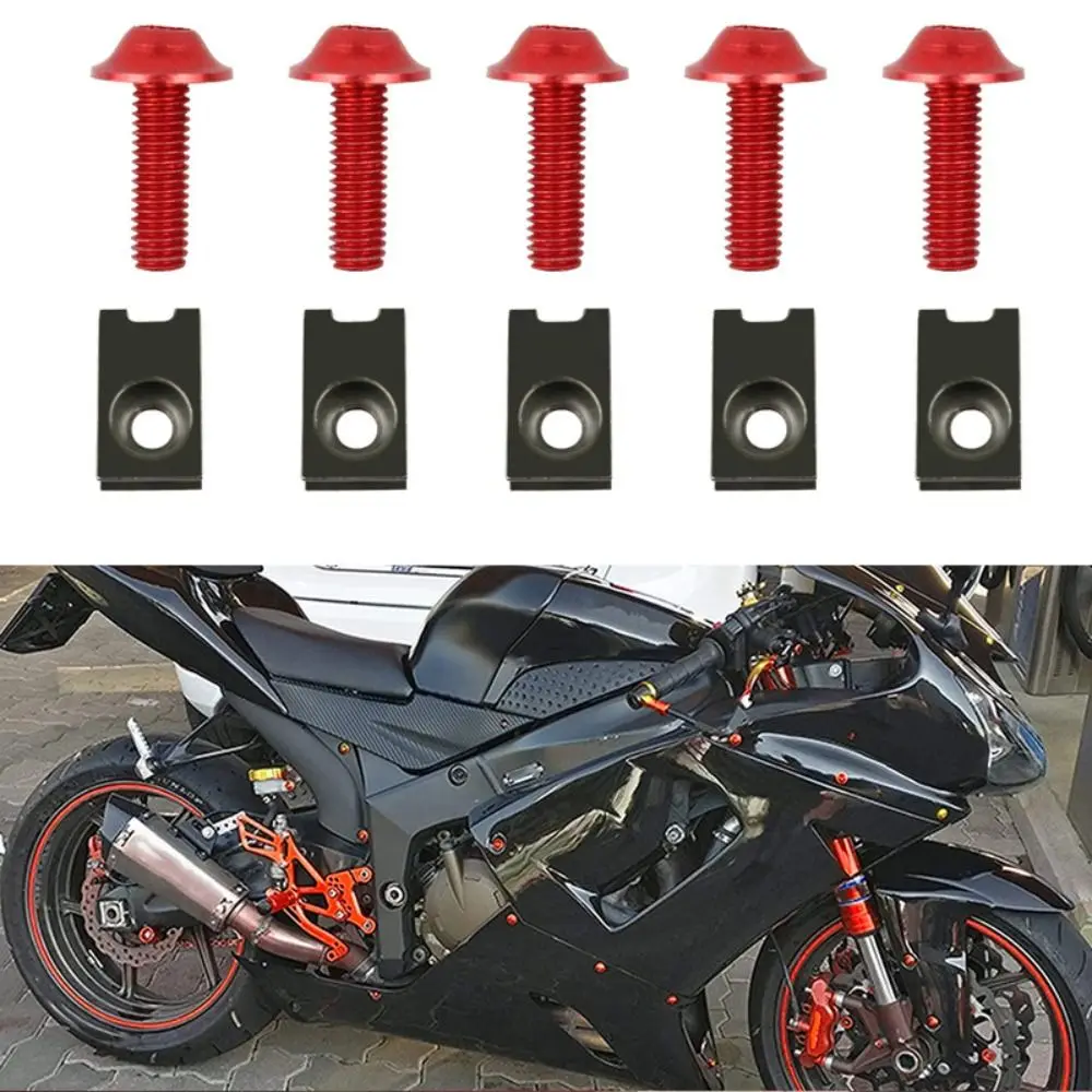 10PCS Multi-Color Fastener Clips Aluminium Motorcycle Fairing Bolts M5 Screws & Nuts Spire Speed Motobike Accessories