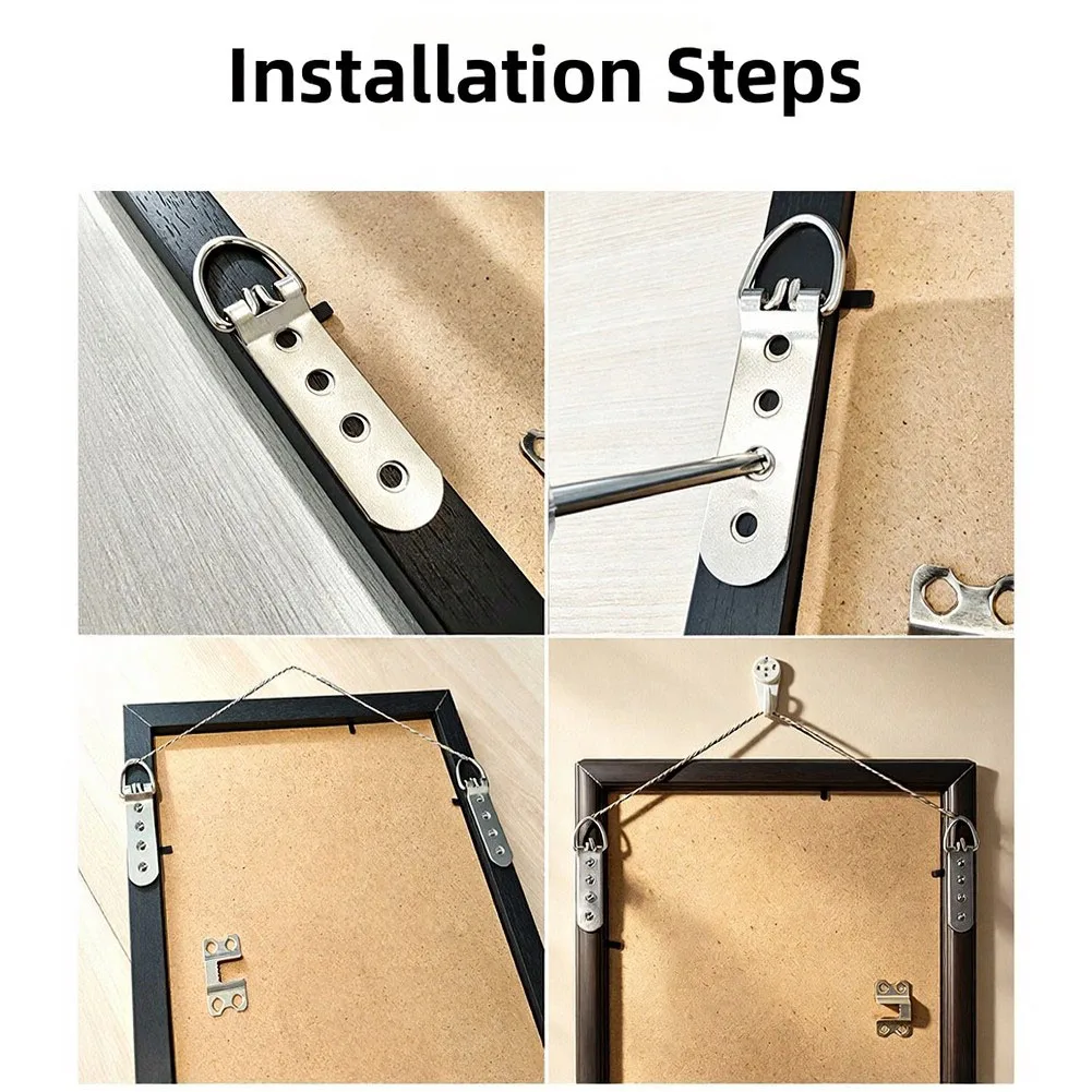 D-Ring Picture Hangers 30 Pack Metal Hardware for Wall Art Frames Canvas Panels Mirrors and Indoor Display Applications