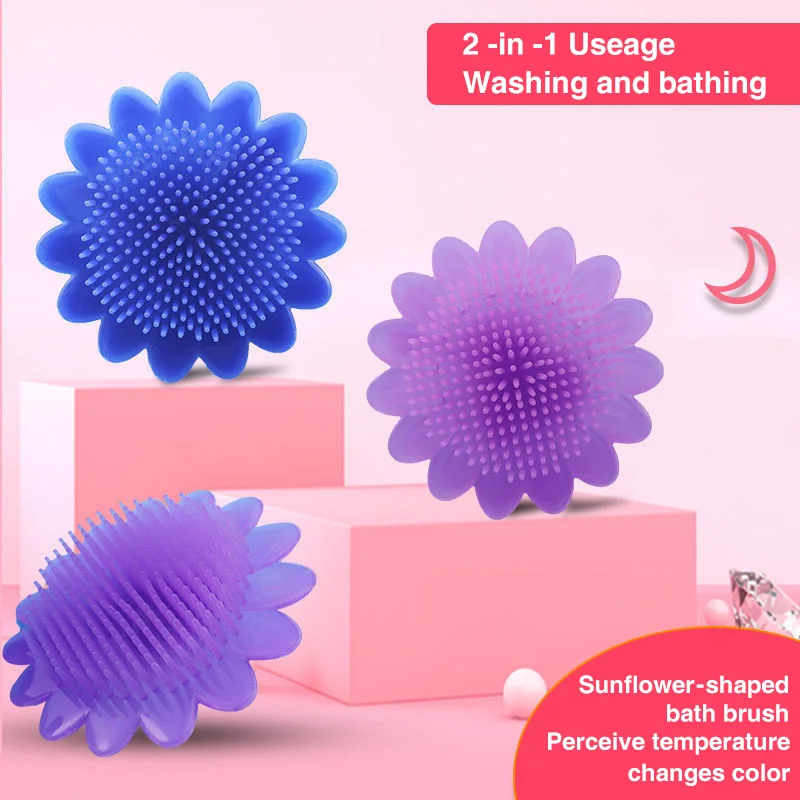 Baby Bath Brush Cute Infant Fetal Head Fat Cleaning Silicone Brush Newborn Soft Hair Comb Head Massager Baby Care Accessorie