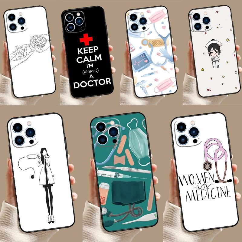 Cartoon Doctor Nurse Case For Samsung Galaxy S25 S26 Ultra S20 S21 S22 S23 S10 Plus S25 FE S24 Ultra Cover Coque