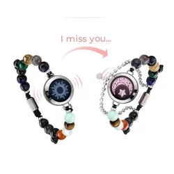 TOTWOO Langstrecken-Touch-Armbänder für Paare, Vibrations- und leuchtende Geschenke für Freundin, Bluetooth-Kopplungsschmuck