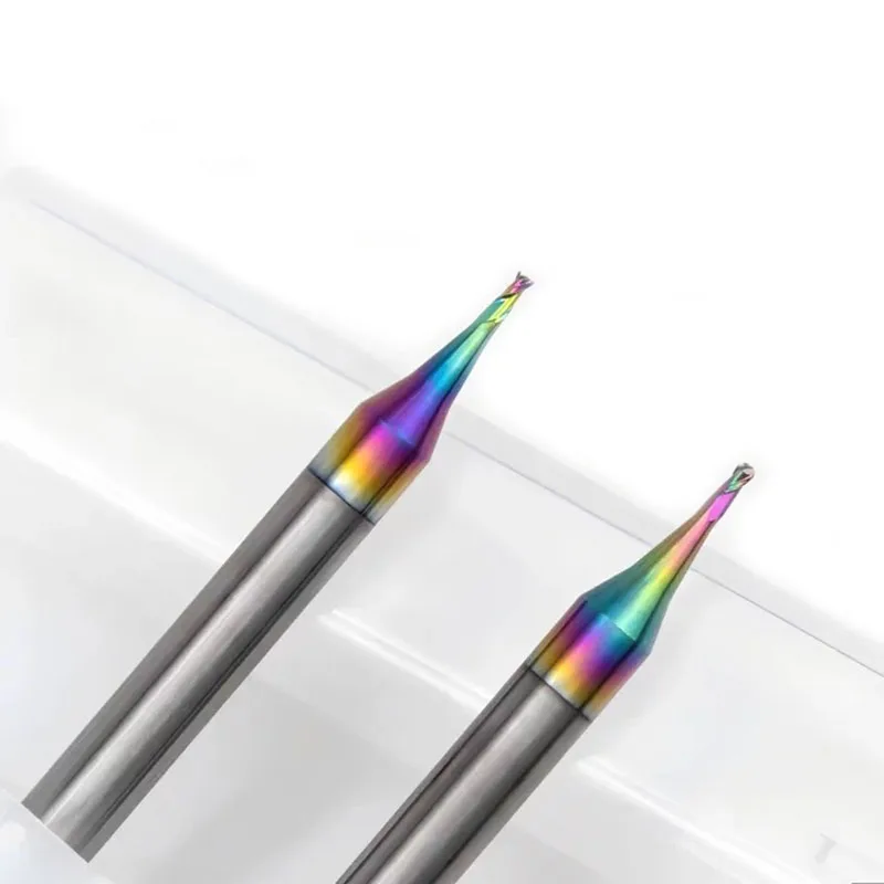Micro Flat/Ball  End Mill HRC60 Tungsten Carbide 0.1 0.2 0.3 0.4 0.5 0.6 0.7mm 2F Router Bit for Steel aluminum CNC Engraving