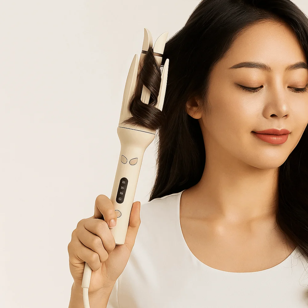 

28mm Barrel Automatic Hair Curler Anti-Tangle Design Negative Ions Technology Rotating Curl Iron Quick Styling Ceramic Coating