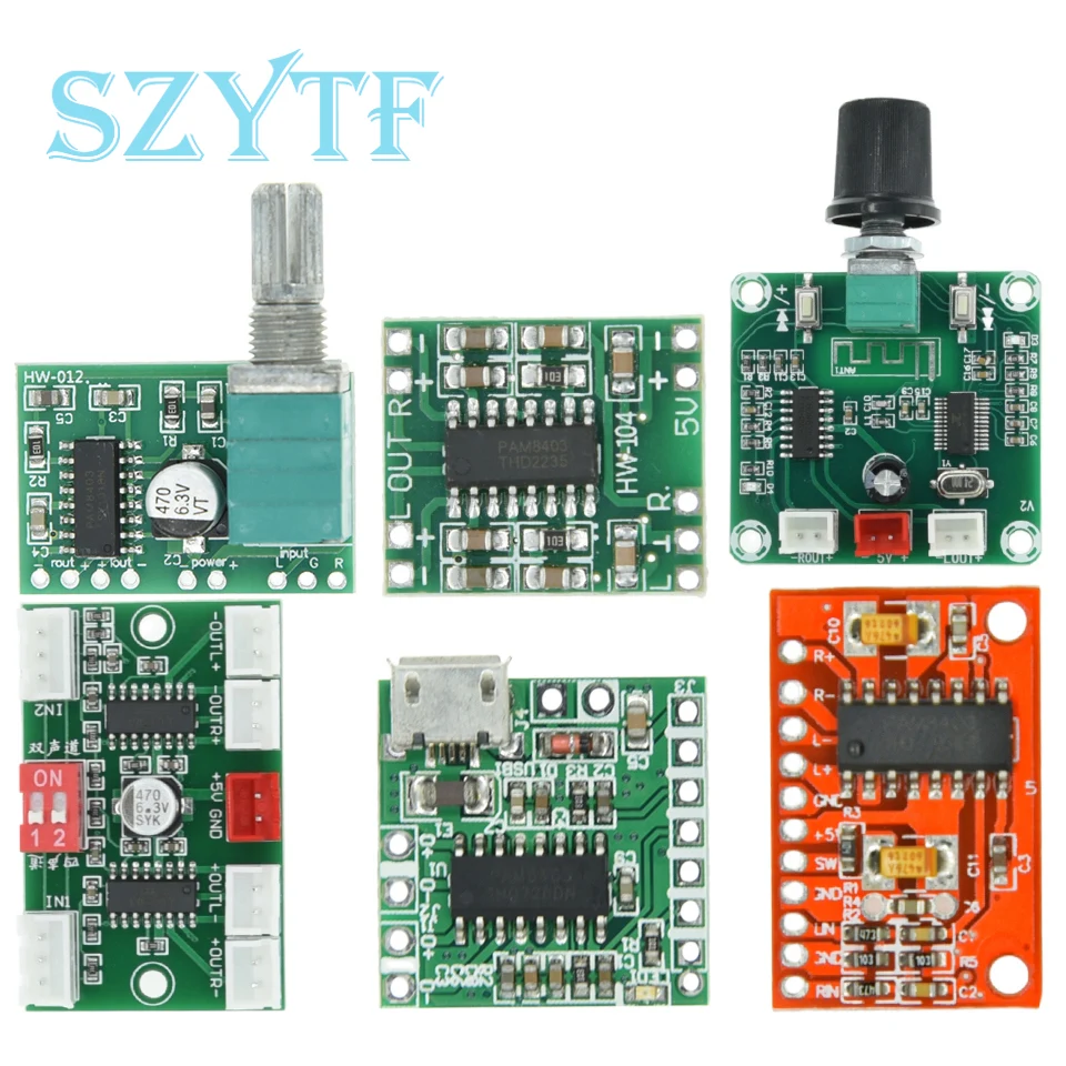 Mini Bluetooth-compatible Power Audio Amplifier Board USB Small Power PAM8403 DIY Wireless Speaker Amplifier Board 5W*2