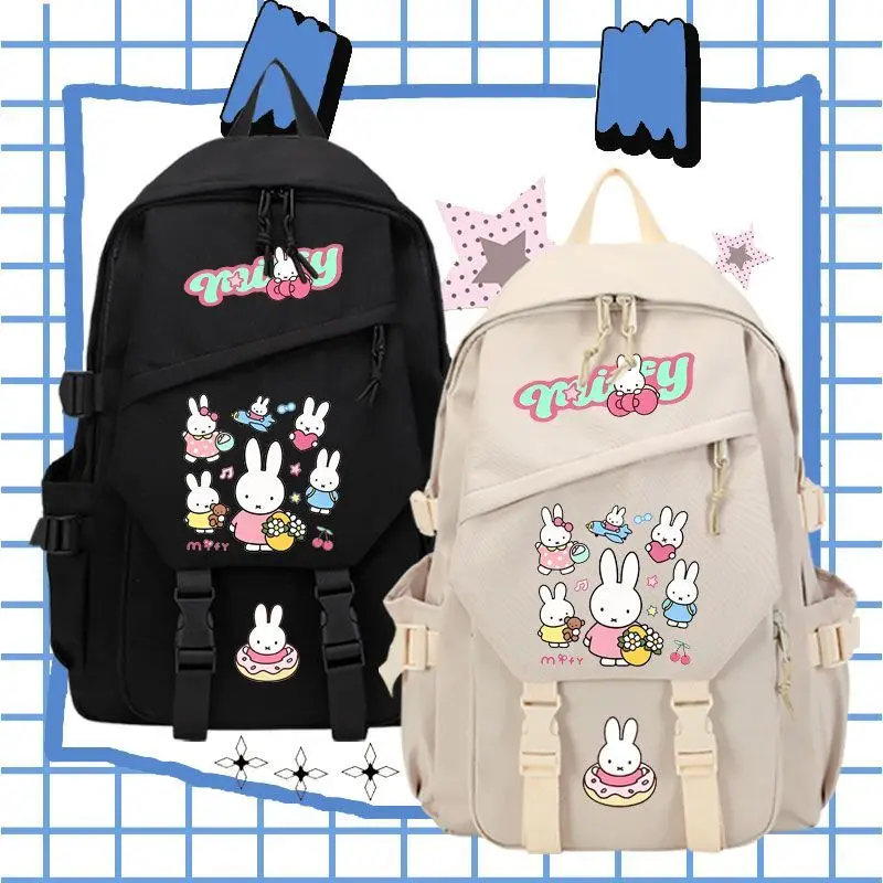 Cartoon Kawaii New Style Student Backpack Large Capacity Fine Workmanship Ins Style Wear-resistant and Scratch-resistant Miffy