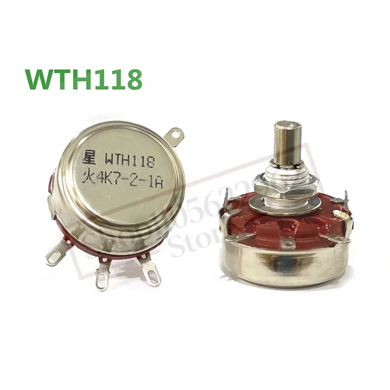1Pcs WTH118-1A 2W 1K 2.2K 4.7K 10K 22K 47K 100K 470K 1M Potentiometer New Authentic Variable Resistor VR Resistance 100K Ohm