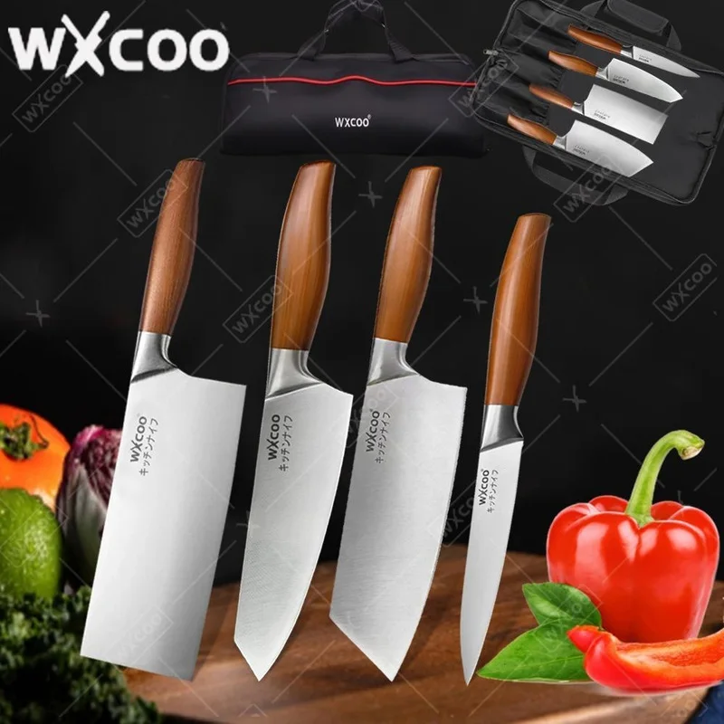 WXCOO Professional Chef's Knife Bag Cooking Japanese Fish Boning Knives Stainless Steel Fruit Slicing Utility Cutter BBQ Knife