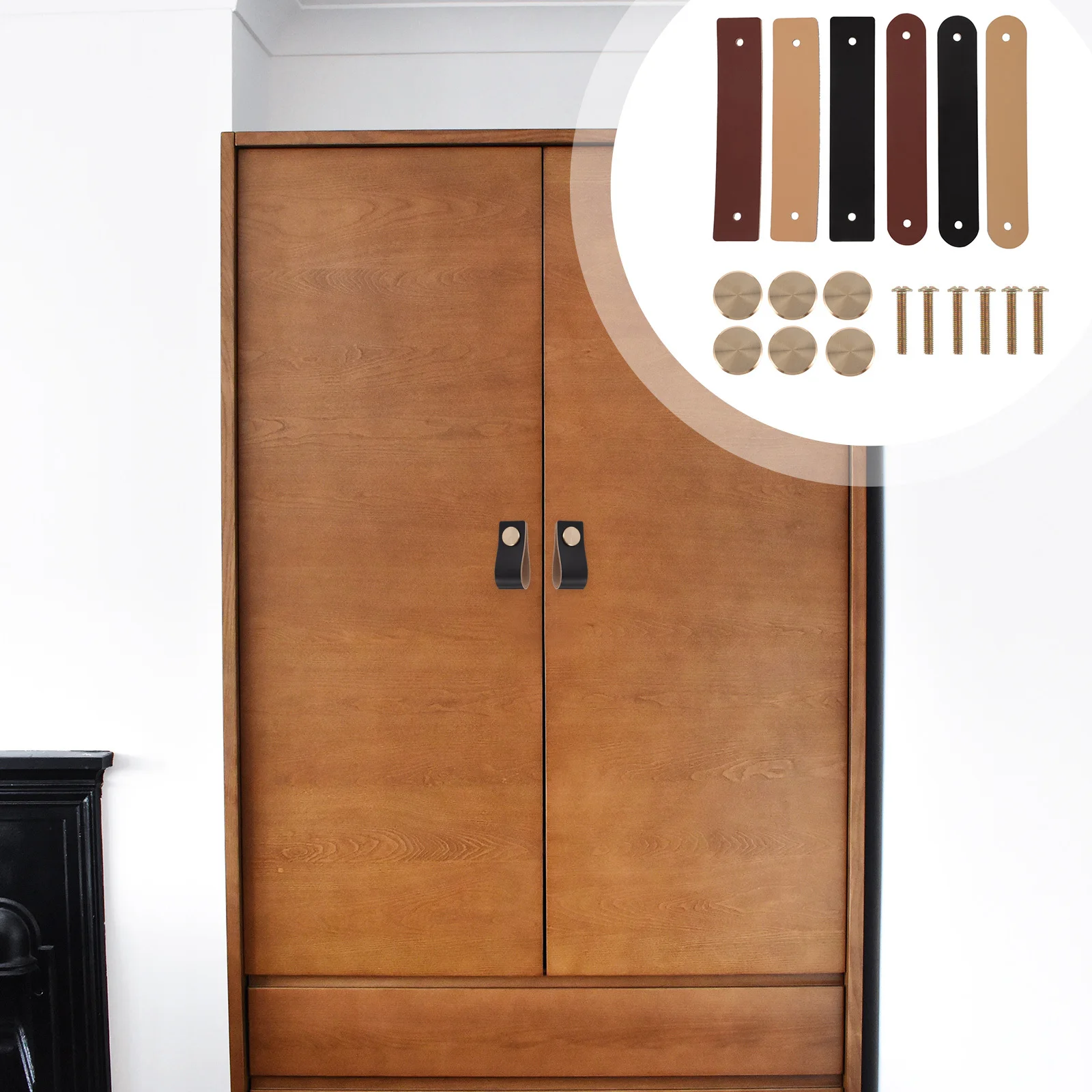 

6Pcs Pure Copper Pull Cabinet Door Handles Drawer Knobs Wardrobe Puller Vintage Furniture Accessories Pull Handle