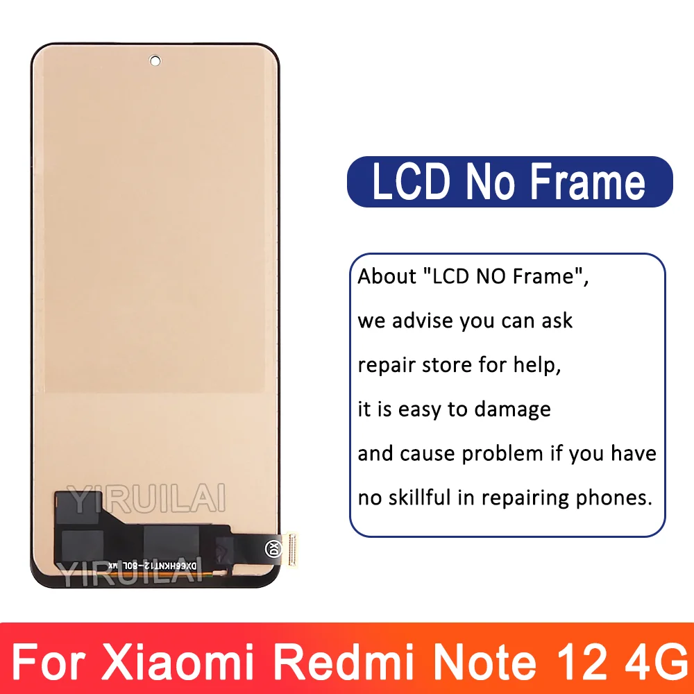TFT For Xiaomi Redmi Note12 4G LCD With Frame For Redmi 23021RAAEG 23021RAA2Y LCD Replacement Display Touch Screen