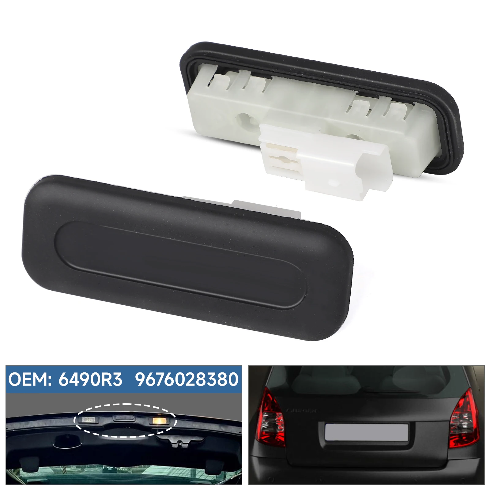 

9676028380 Car Tailgate Boot Rear Trunk Lock Release Switch For Peugeot 1007 207 308 508 3008 RCZ Fits Citroen Picasso C5 C6 C2
