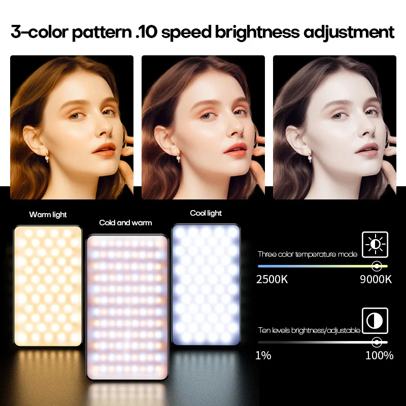 Verstelbare Helderheid Draagbare Mini Selfie Vul Licht Rgb Oplaadbare Clip Op Telefoon Laptop Tablet Camera Schieten Vergadering Licht