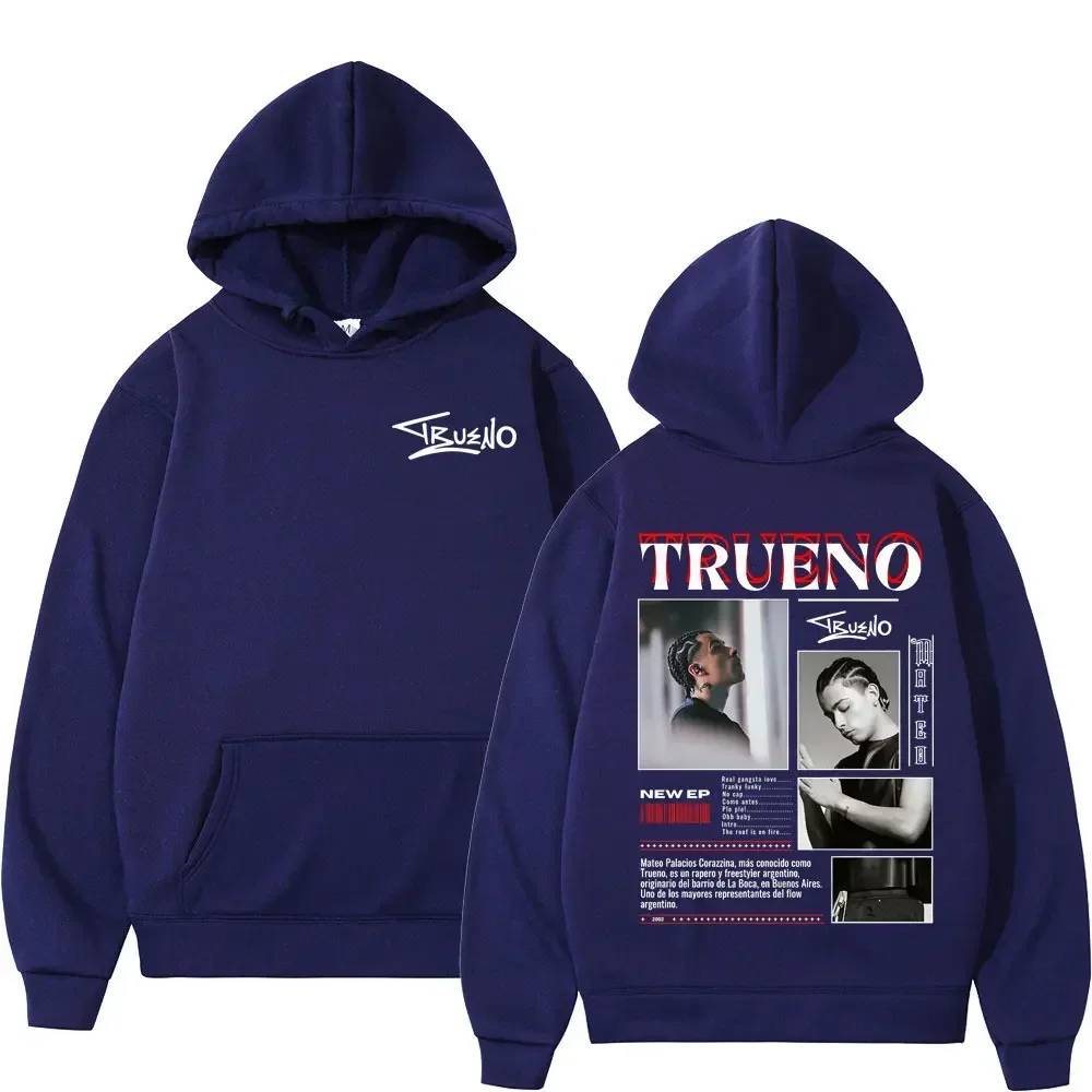 Customization Rapper Trueno Album Tour 2025 Gothic Punk Hoodie Winter Long-sleeved Thick Hip-hop Pullover Man Woman Vintage Hood