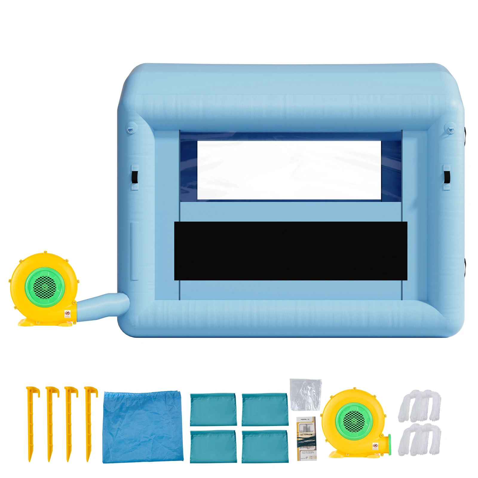 SucceBuy Inflatable Paint Booth Inflatable Spray Booth with Powerful Blower and Air Filter System Round Roof with Light Hook
