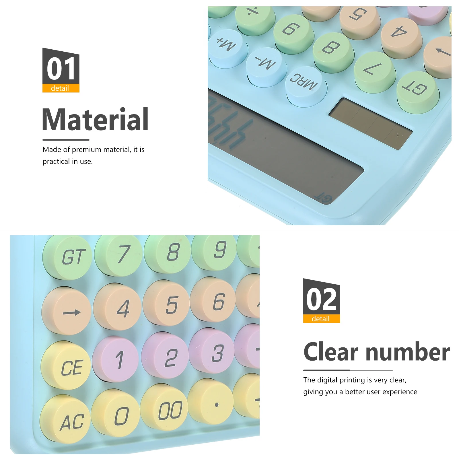 

Mechanical Keyboard Calculator Colorful Pink Students Portable Office Use Small Basic Cartoon Handheld Calculation