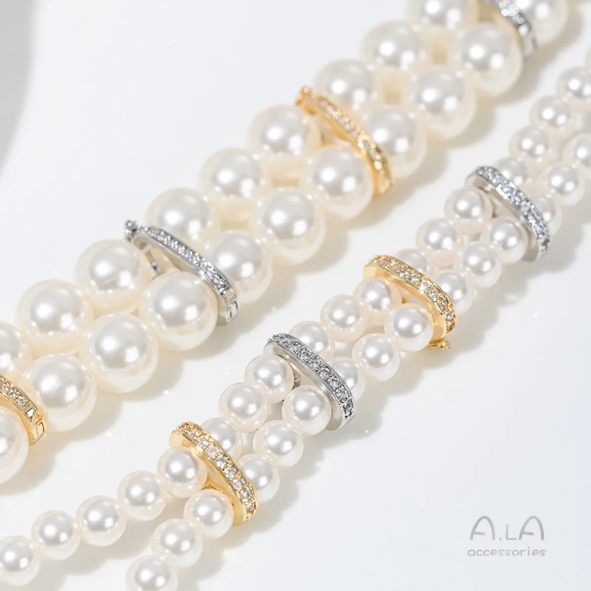 Brass 14K Gold Plated Figure 8 Zircon Circle Clip Clasp DIY Crystal Pearl Necklace Sweater Chain Jewelry Connector Findings